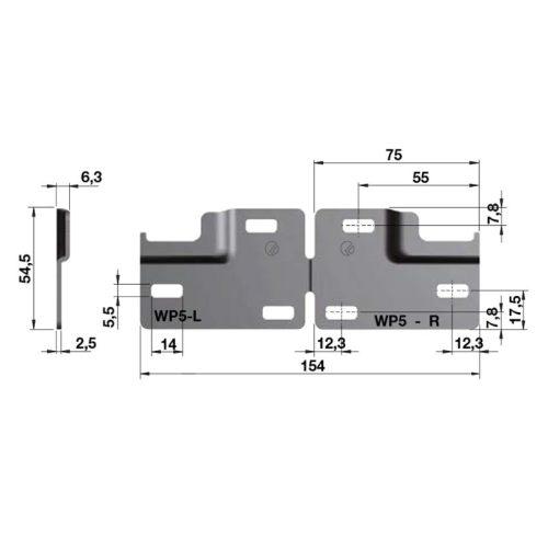 Kích thước đế gắn tường Hafele 290.41.994