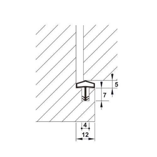 Kích thước đệm khí cho cửa 12 mm Hafele 950.51.201