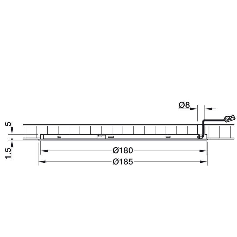 Kích thước đèn Led chiếu 3022 lắp âm Hafele 833.75.101 Kích thước đèn Led chiếu 3022 lắp âm Hafele 833.75.101