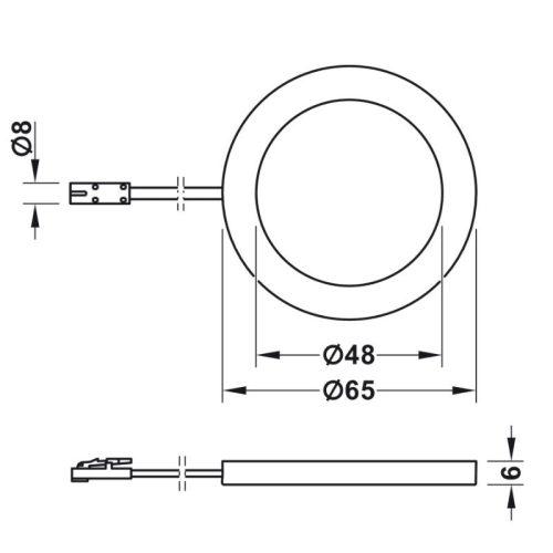 Đèn Led chiếu 3035 lắp nổi 24V Hafele 833.77.190 4 Kích thước đèn Led chiếu 3035 lắp nổi 24V Hafele 833.77.190
