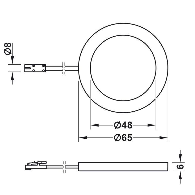 Kích thước đèn Led chiếu 3035 lắp nổi 24V Hafele 833.77.190 Kích thước đèn Led chiếu 3035 lắp nổi 24V Hafele 833.77.190