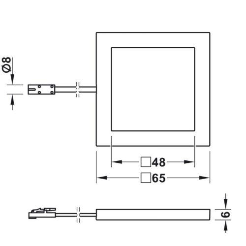 Đèn Led chiếu 3036 hệ 24V Hafele 833.77.180 4 Kích thước đèn Led chiếu 3036 hệ 24V Hafele 833.77.180