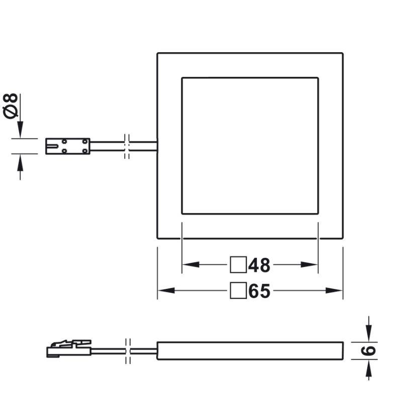 Kích thước đèn Led chiếu 3036 hệ 24V Hafele 833.77.180 Kích thước đèn Led chiếu 3036 hệ 24V Hafele 833.77.180