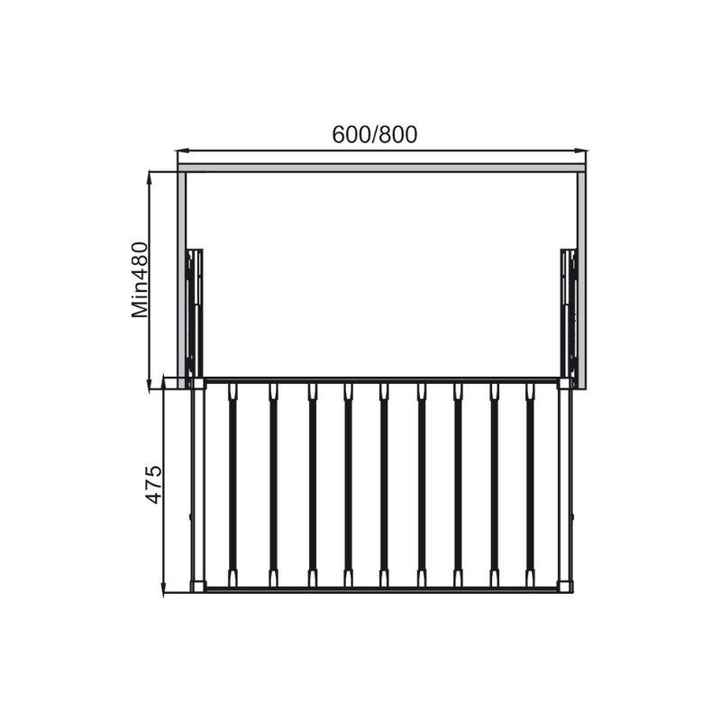 Kích thước giá treo quần 800mm Hafele 807.95.123 Kích thước giá treo quần 800mm Hafele 807.95.123