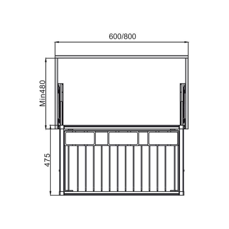 Kích thước giá treo quần 800mm Hafele 807.95.813 Kích thước giá treo quần 800mm Hafele 807.95.813
