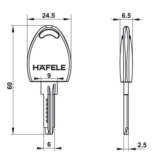 Kích thước hệ chìa chủ cho hệ khóa DIY Hafele 482.01.114