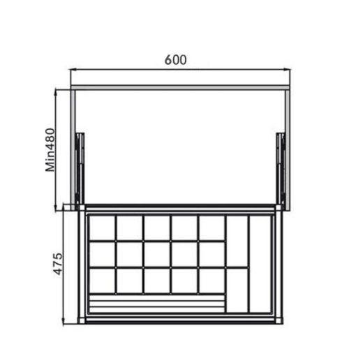 Khay đựng trang sức 600mm Hafele 807.95.101 4 Kích thước khay đựng trang sức 600mm Hafele 807.95.101