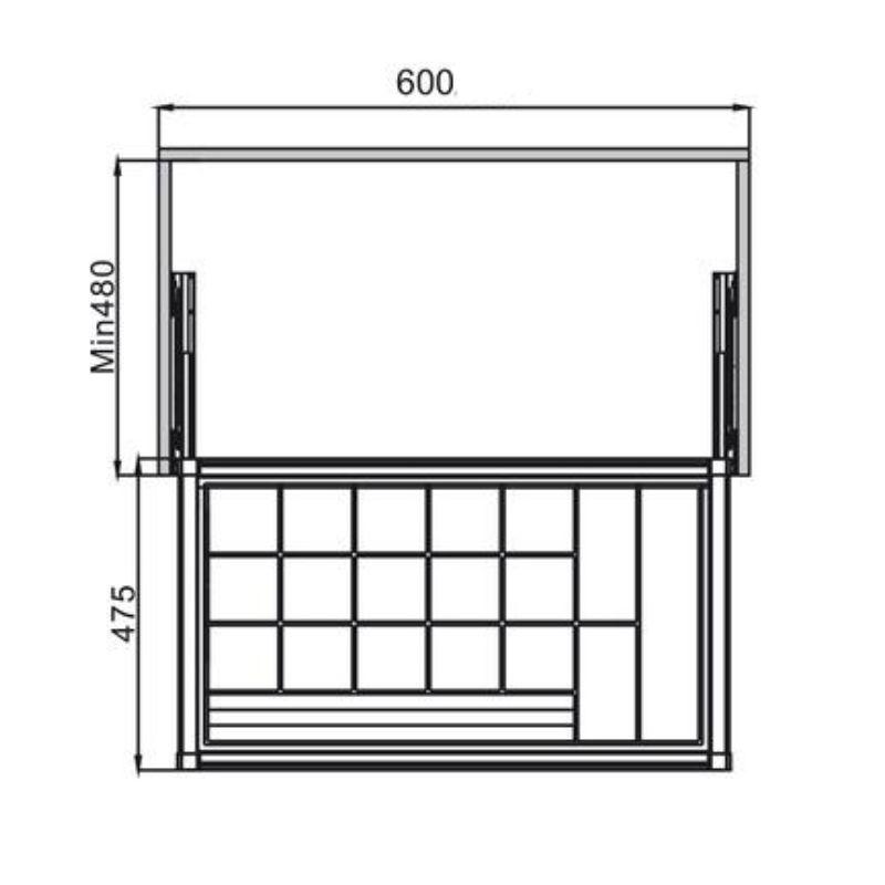Kích thuốc khay đựng trang sức 600mm Hafele 807.95.801 Kích thuốc khay đựng trang sức 600mm Hafele 807.95.801
