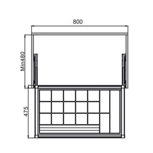 Khay đựng trang sức 800mm Hafele 807.95.103 5 Kích thước khay đựng trang sức 800mm Hafele 807.95.103