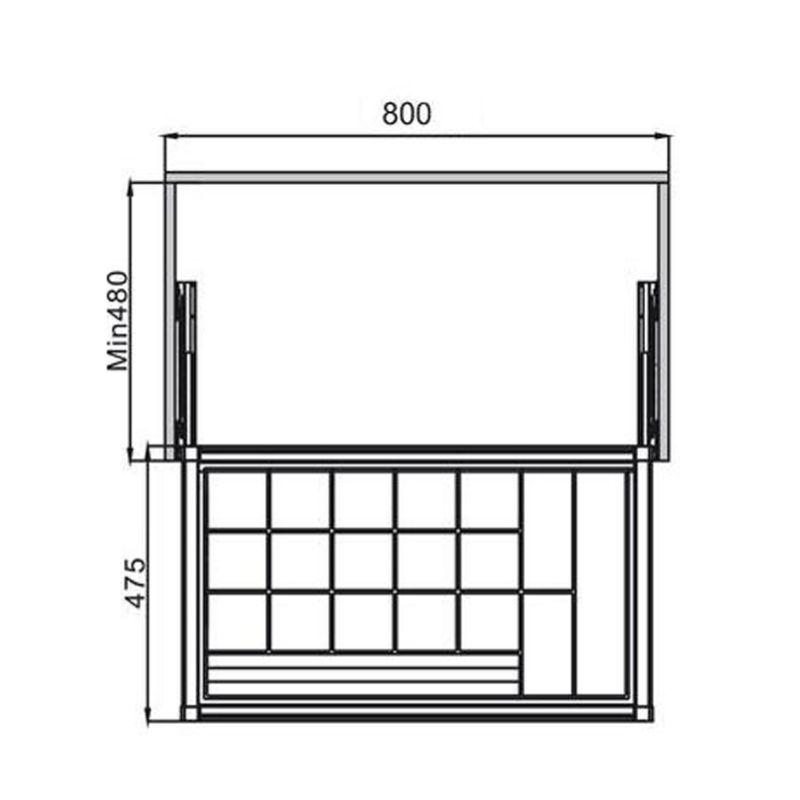 Kích thước khay đựng trang sức 800mm Hafele 807.95.103 Kích thước khay đựng trang sức 800mm Hafele 807.95.103