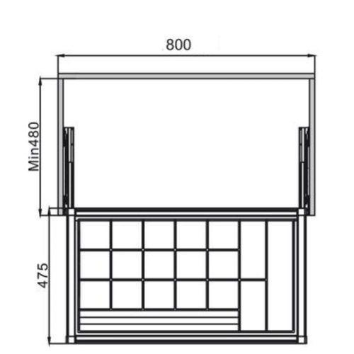 Khay đựng trang sức 800mm Hafele 807.95.803 5 Kích thước khay đựng trang sức 800mm Hafele 807.95.803