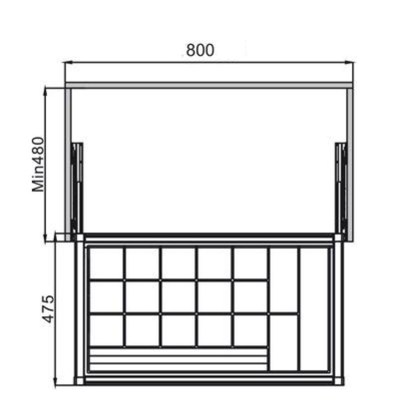 Kích thước khay đựng trang sức 800mm Hafele 807.95.803 Kích thước khay đựng trang sức 800mm Hafele 807.95.803