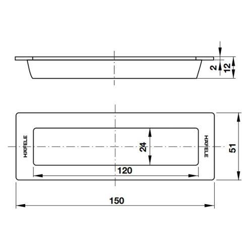 Kích thước tay nắm âm Hafele 489.72.137