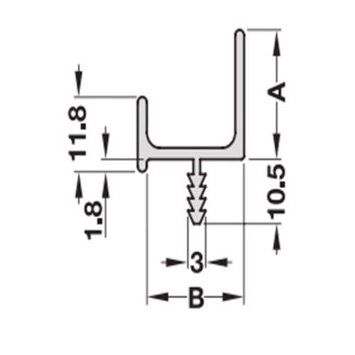 Tay nắm tủ dạng thanh nhôm Hafele 126.27.905 3 Kích thước tay nắm dạng thanh nhôm 3000mm Hafele 126.27.905