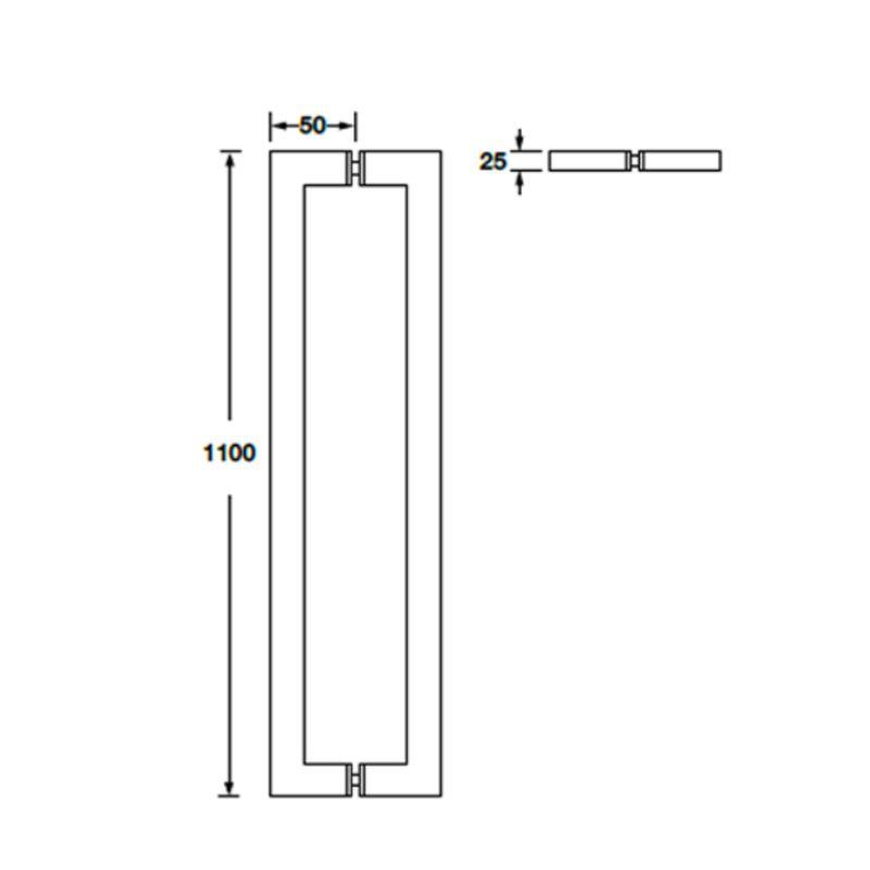 Kích thước tay nắm kéo vuông C1075 Häfele DIY 499.68.039 Kích thước tay nắm kéo vuông C1075 Häfele DIY 499.68.039