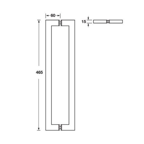 Kích thước tay năm kéo vuông C450 Häfele DIY 499.68.038