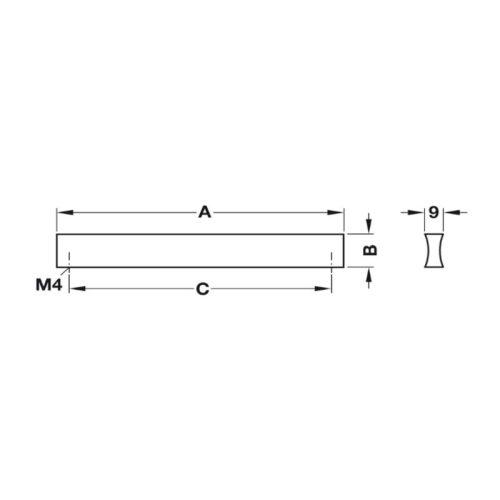Kích thước tay nắm nhôm 76mm Hafele 155.01.111