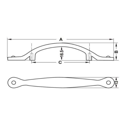 Tay nắm tủ 117mm Hafele 122.07.131 3 Kích thước tay nắm tủ Hafele 122.07.131
