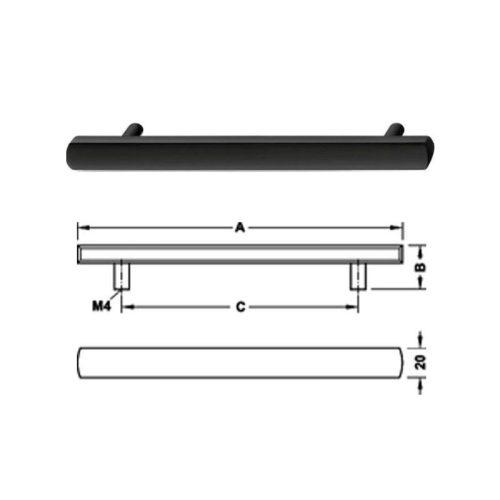 Kích thước tay nắm tủ 380mm H1335 Hafele 110.35.379