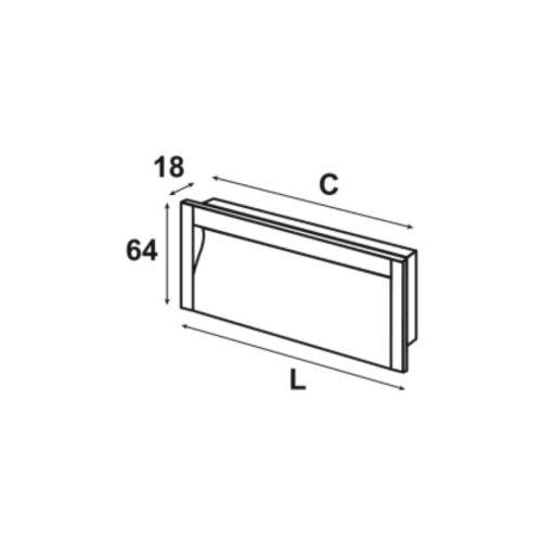 tay nắm tủ âm 211mm Hafele 152.11.933