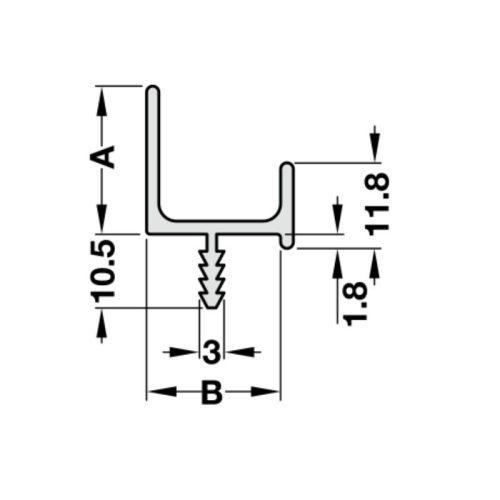 Tay nắm tủ dạng thanh nhôm Hafele 126.27.909 3 Kích thước tay nắm tủ dạng thanh nhôm Hafele 126.27.909