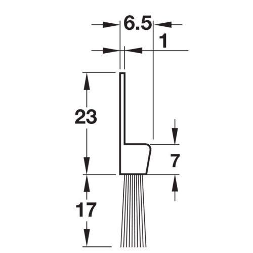 Kích thước thanh chắn bụi Hafele 489.97.120
