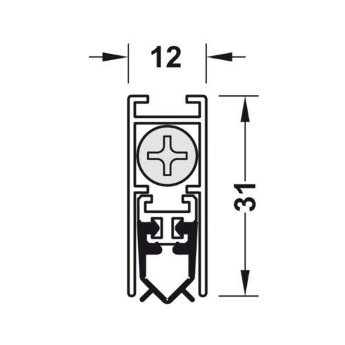 Kích thước thanh chắn bụi tự động 1030 mm Hafele 950.05.344