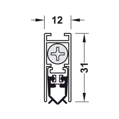 Kích thước thanh chắn bụi tự động 1130 mm Hafele 950.05.345