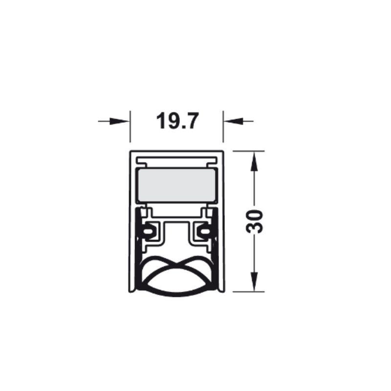 Kích thước thanh chắn bụi tự động 1130 mm Hafele 950.05.915 Kích thước thanh chắn bụi tự động 1130 mm Hafele 950.05.915