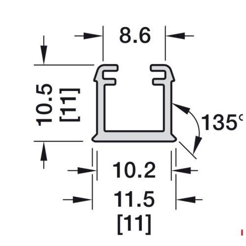 Thanh dẫn đèn lắp âm Hafele 833.72.898 4 Kích thước thanh dẫn đèn lắp âm Hafele 833.72.898