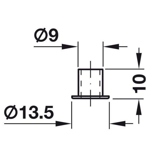 Kích thước vỏ dành cho ruột khóa nhấn Hafele 234.59.994