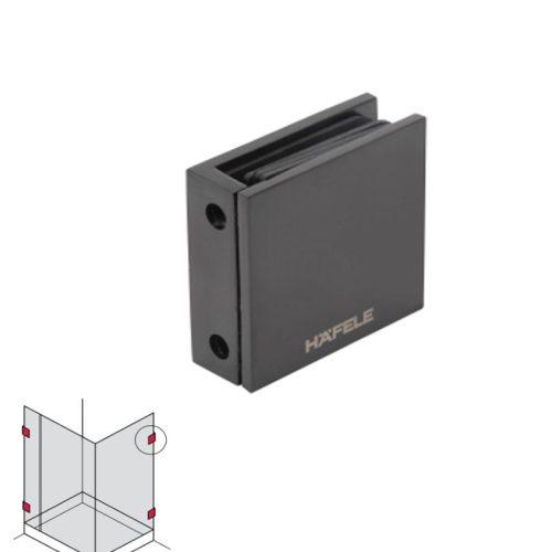 Lắp đặt kẹp kính tường 90º màu đen Hafele 981.77.919