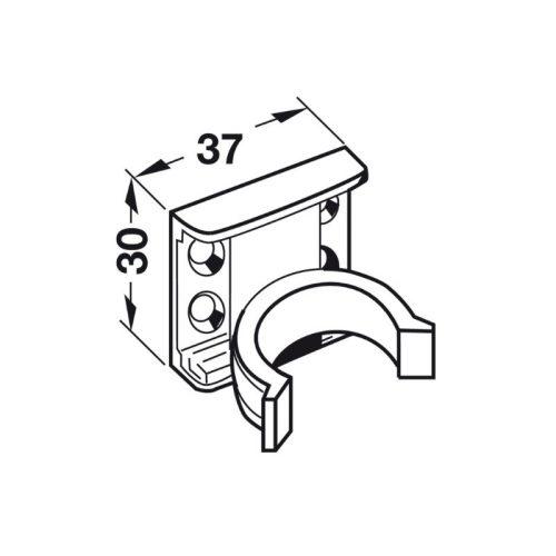 Thiết kế của bas kẹp chân tủ bắt vít Hafele 637.45.906