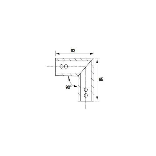 Thiết kế của bas nối chữ L phòng tắm kính Hafele 981.52.796
