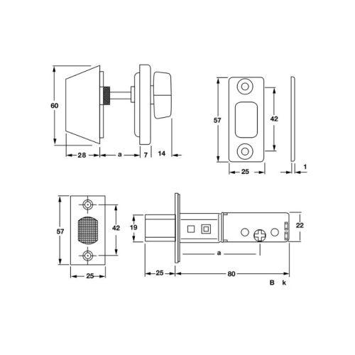 Khóa cóc 1 đầu chìa 1 đầu vặn loại nhỏ Hafele 911.22.395 6 Thiết kế của khóa cóc 1 đầu chìa 1 đầu vặn loại nhỏ Hafele 911.22.395