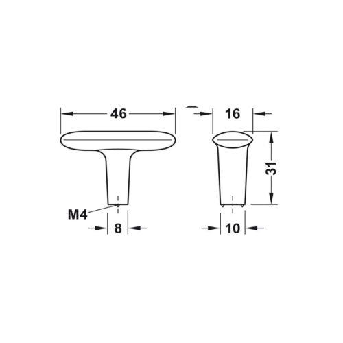 Thiết kế của quả nắm tủ 46mm Hafele H2140 106.70.120