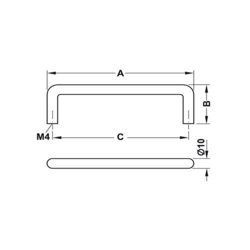 Thiết kế của tay nắm tủ inox 106mm Hafele 155.01.231