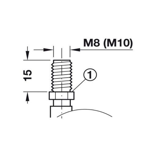 Thông kế của bánh xe đôi 60mm chụ tải 55kg Hafele 660.10.321