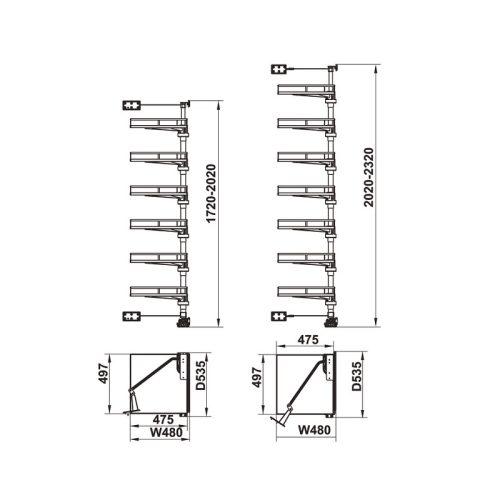 Thông số Tủ đồ khô Hafele Kosmo Kara Vario 595.82.815