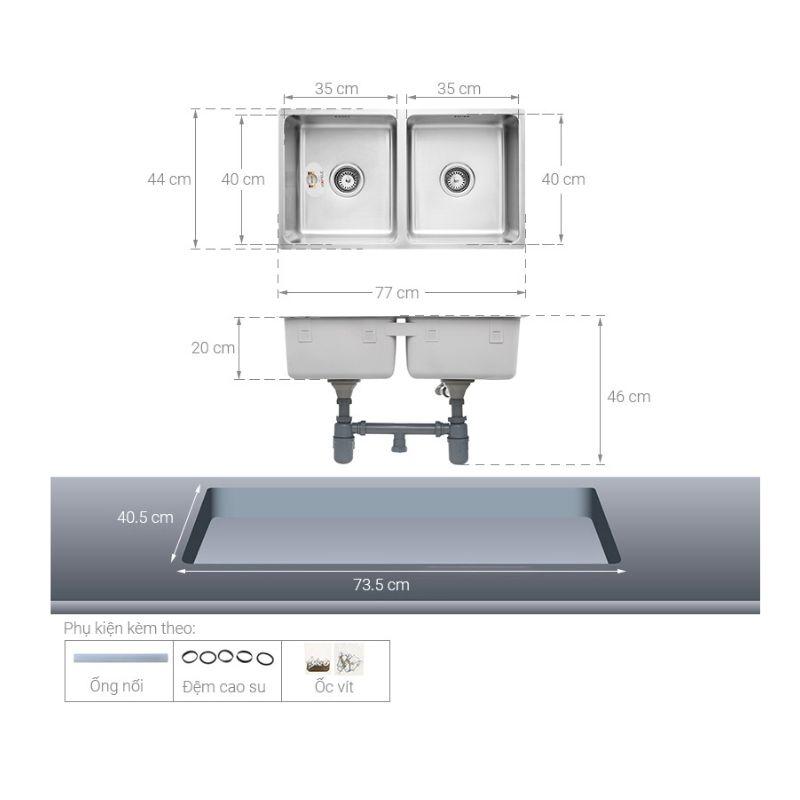 Lắp đặt Chậu rửa bát inox Hafele HS19-SSN2S90S 567.23.020 Lắp đặt Chậu rửa bát inox Hafele HS19-SSN2S90S 567.23.020