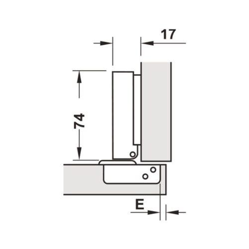 Kích thước bản lề trùm ngoài Metalla SM 110º DIY Hafele 483.01.720