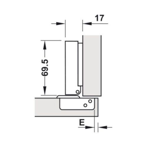 Bản lề trùm ngoài Metalla SM DIY 110º Hafele 493.03.020 3 Kích thước bản lề trùm ngoài Metalla SM DIY 110º Hafele 493.03.020