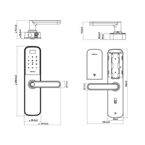 Khóa điện tử DL6000 Hafele 912.20.581 3 Thông số kỹ thuật hoá điện tử Hafele DL6000 912.20.581 (1)