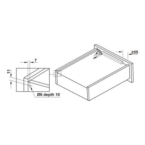 Ray Âm EPC Evo 500mm Giảm Chấn Hafele 433.32.075 3 Thông số ray Âm EPC Evo 500mm Giảm Chấn Hafele 433.32.075 (2)