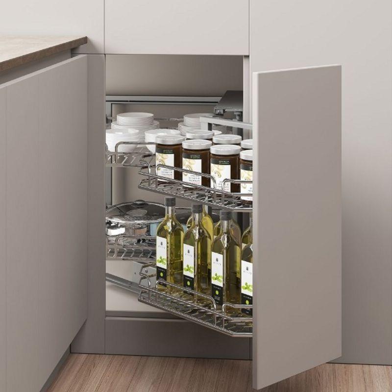 Giá góc liên hoàn Inox 304 mở phải Hafele 548.21.022 Giá góc liên hoàn Inox 304 mở phải Hafele 548.21.022