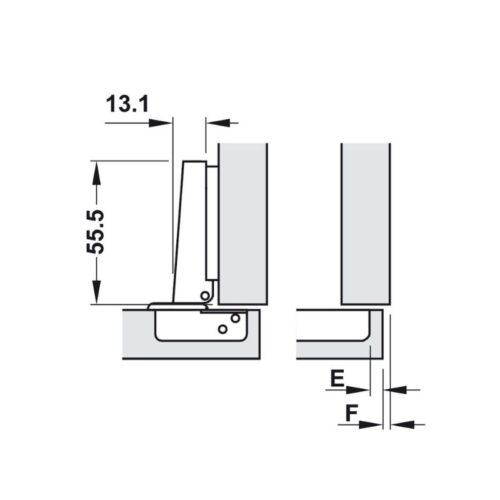 Bản lề trùm ngoài Metalla A 110° không giảm chấn Hafele 311.01.077 3 Kích thước bản lề trùm ngoài Metalla A 110° không giảm chấn Hafele 311.01.077