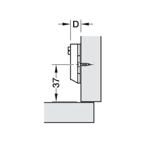Đế bản lề tủ Metalla A 310A Hafele 311.03.104 3 Kích thước đế bản lề tủ Metalla A 310A Hafele 311.03.104