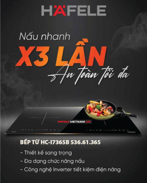 Bếp từ Hafele HC-I7365B 536.61.365 2 vùng nấu 6 Bếp từ 536.61.365 mới nhất 2026 với nhiều tính năng hiện đại