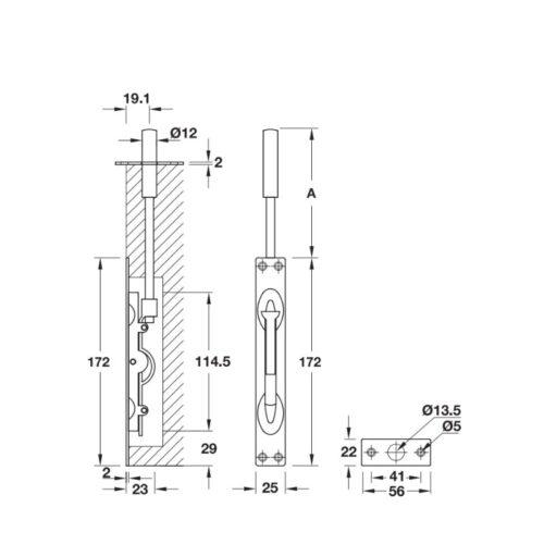kich thuoc chot am 105mm inox mo hafele 911.81.165