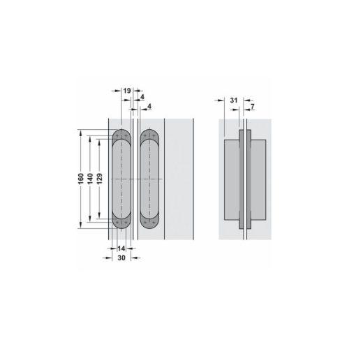 Ảnh Bản lề âm mạ chrome mờ HÄFELE 927.91.834